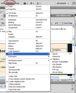 Dreamweaver Window