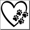 Paw print heart