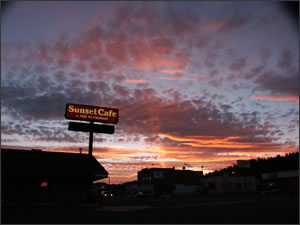 Sunset at the Sunset Cafe